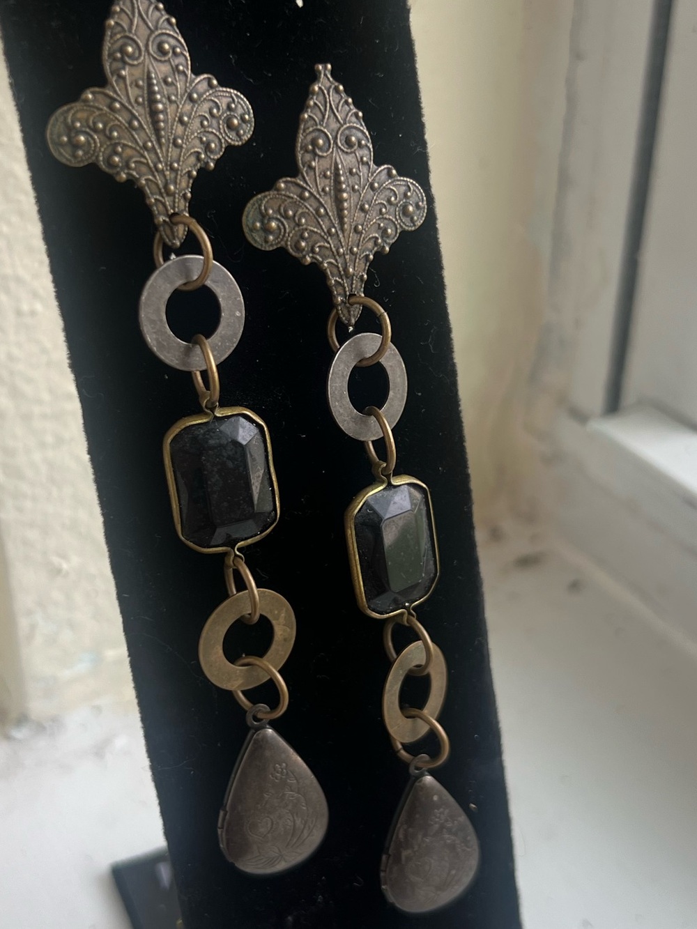 Vintage Retired Slow DanceSuperstition Matte Silver -tone earrings by Lia Sophia